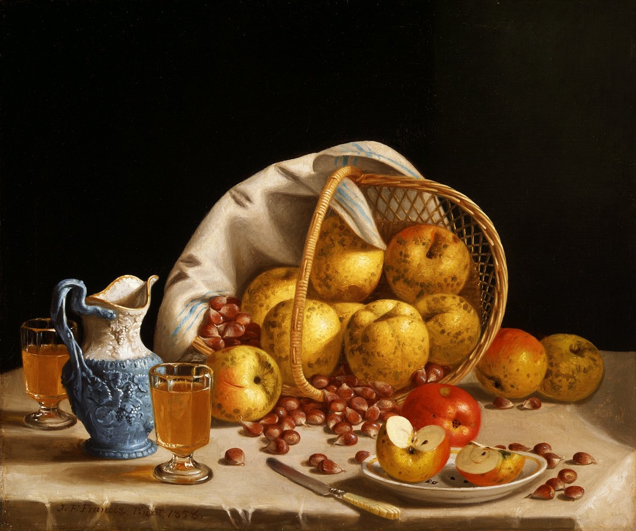Bodegón con manzanas amarillas de John F. Francis