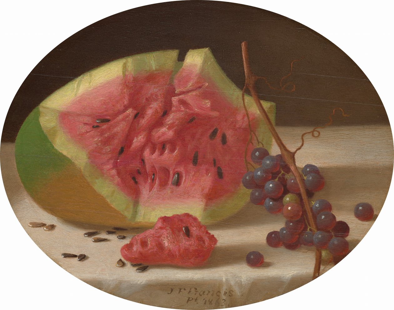 Sandía y uvas de John F. Francis