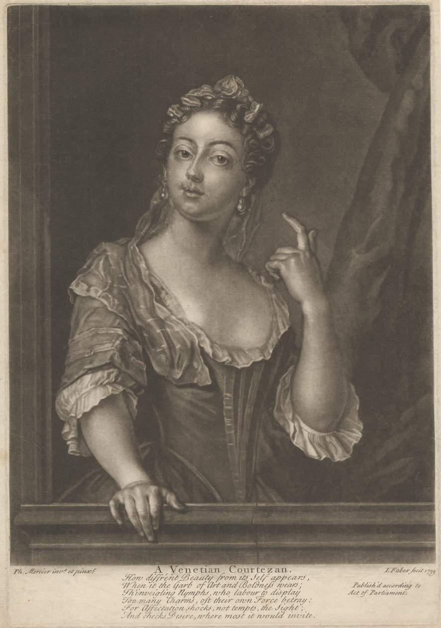 Una cortesana veneciana de John Faber the younger