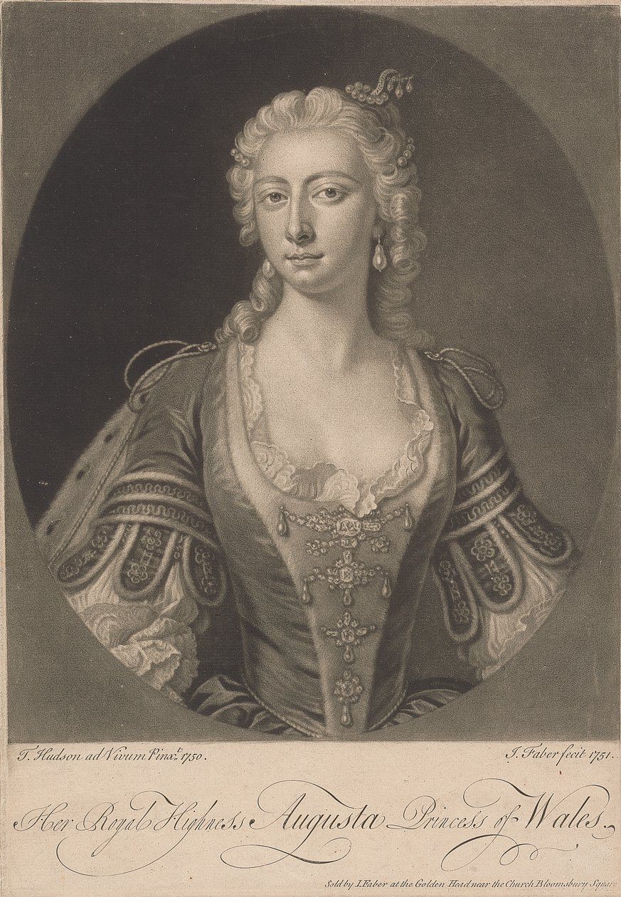 Su Alteza Real Augusta Princesa de Gales, 1751 de John Faber the younger