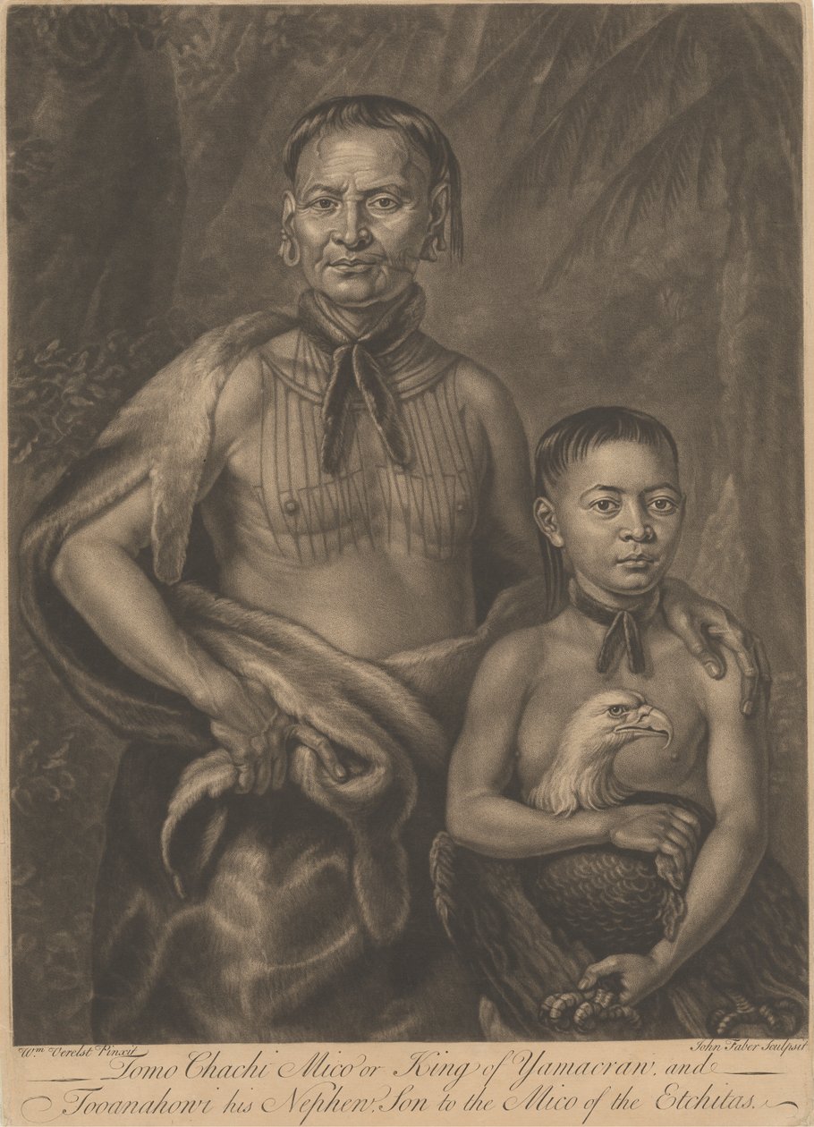 Tomo Chachi Mico, o Rey de Yamacraw, y Tooanahowi [sic], su sobrino de John Faber the younger