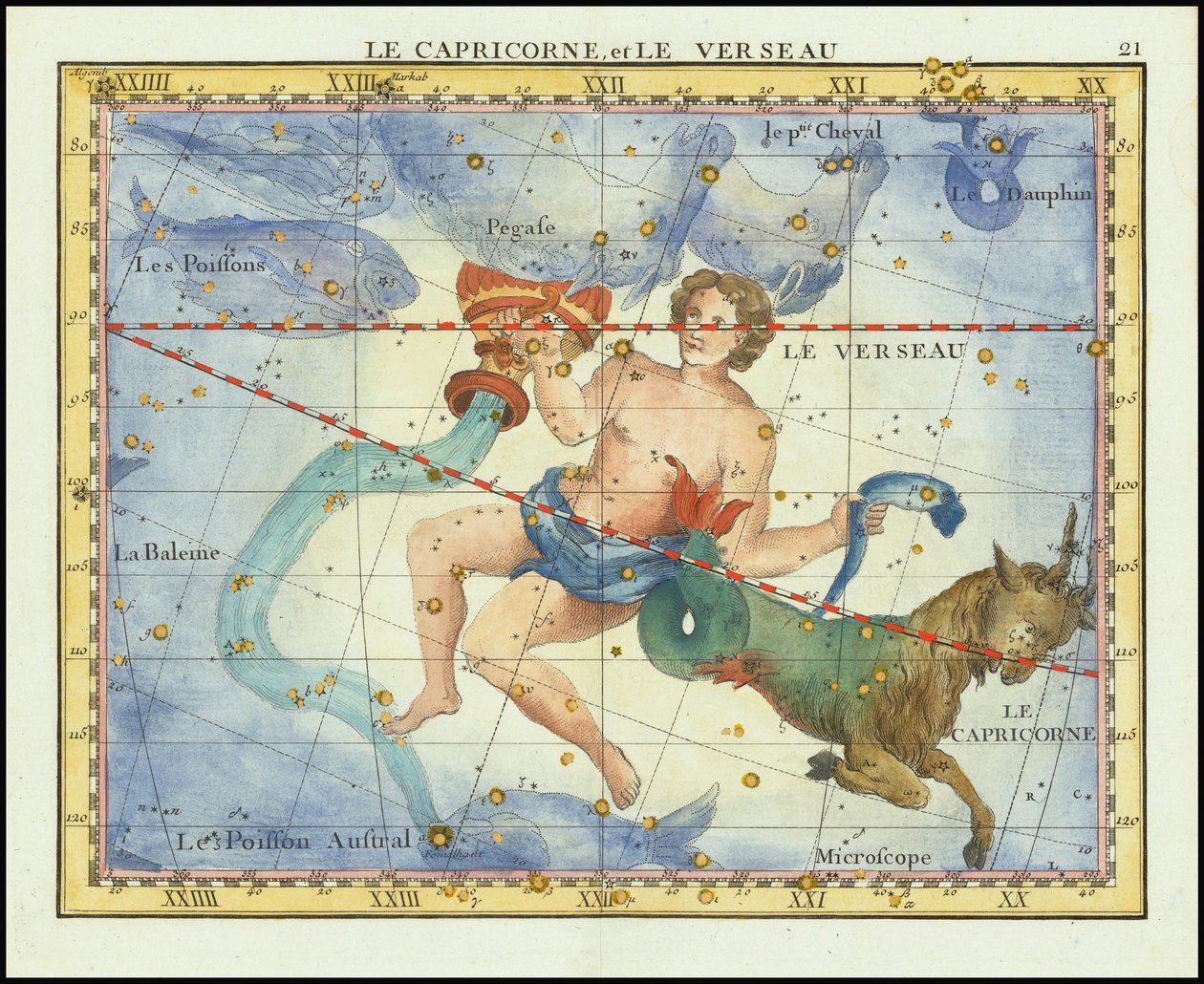 1776 - John Flamsteed - Le Capricorne, et Le Verseau (Capricornio y Acuario) de John Flamsteed