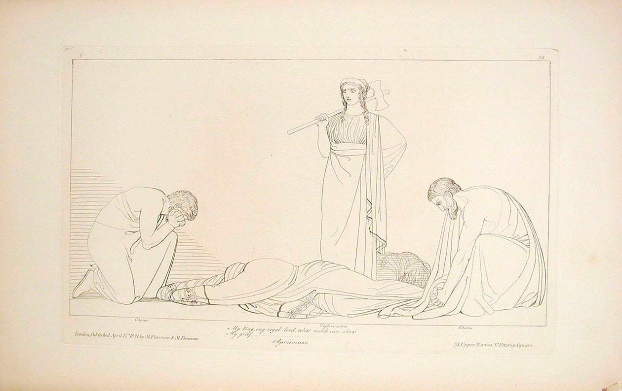 Clitemnestra y el coro de John Flaxman