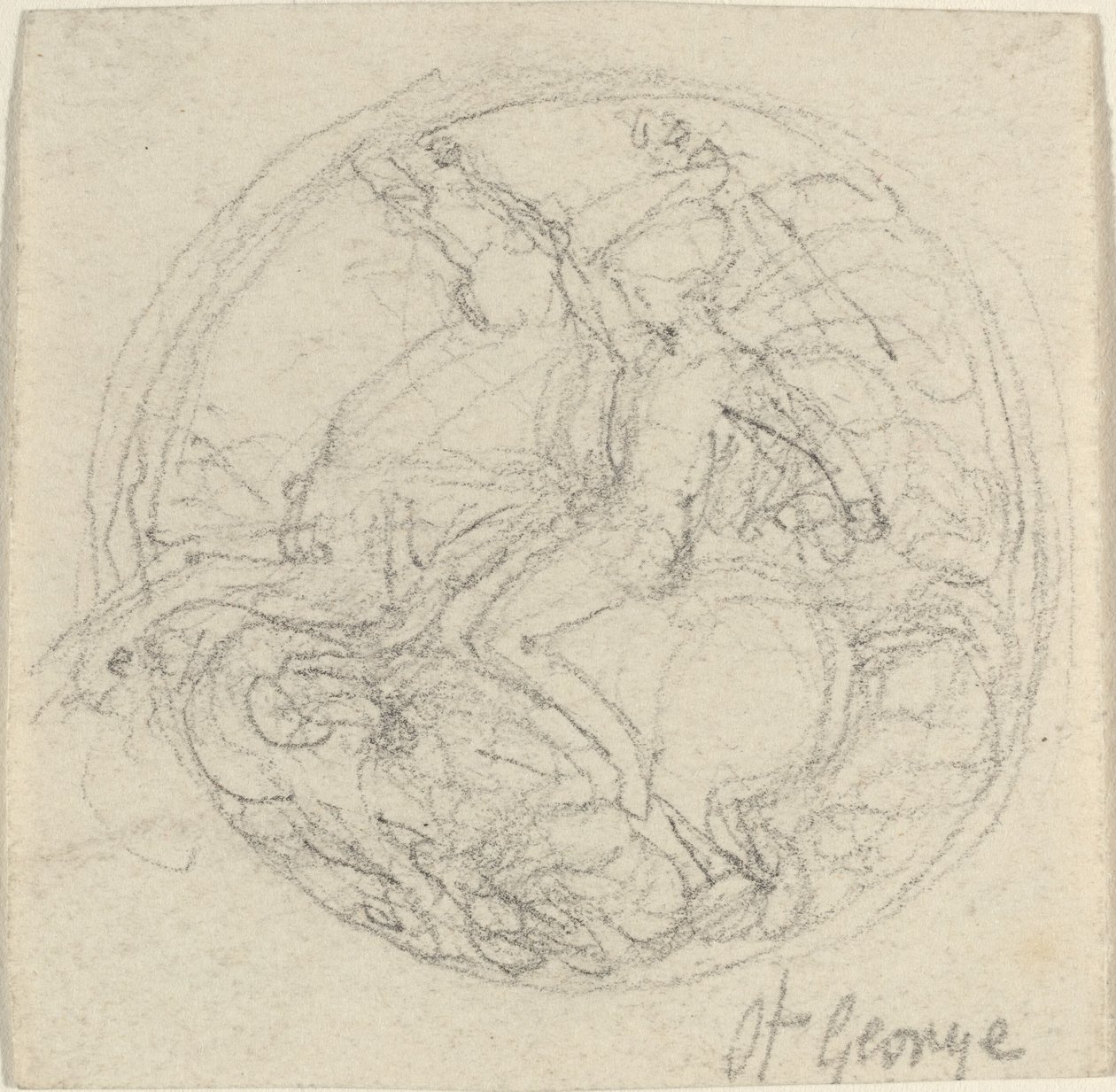 Diseño para una Medalla Representando a San Jorge y el Dragón de John Flaxman