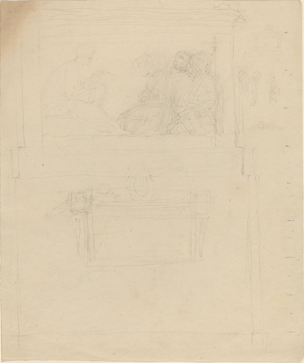 Diseños para un monumento a Sir William Jones (?) [recto y verso] de John Flaxman