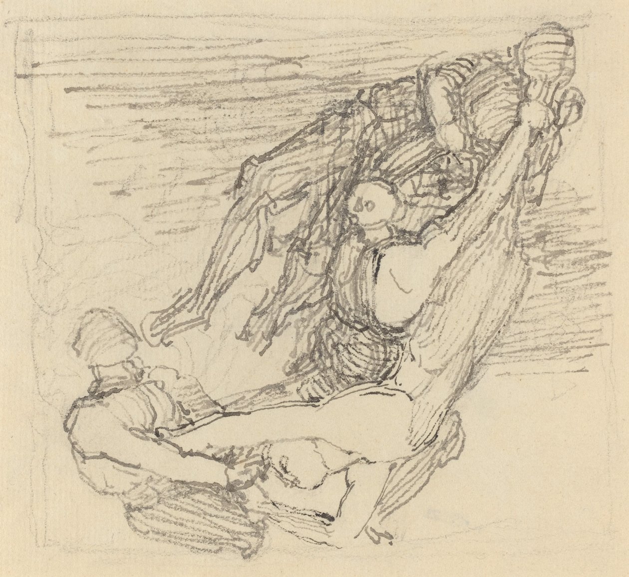 Figura siendo transportada por el aire de John Flaxman