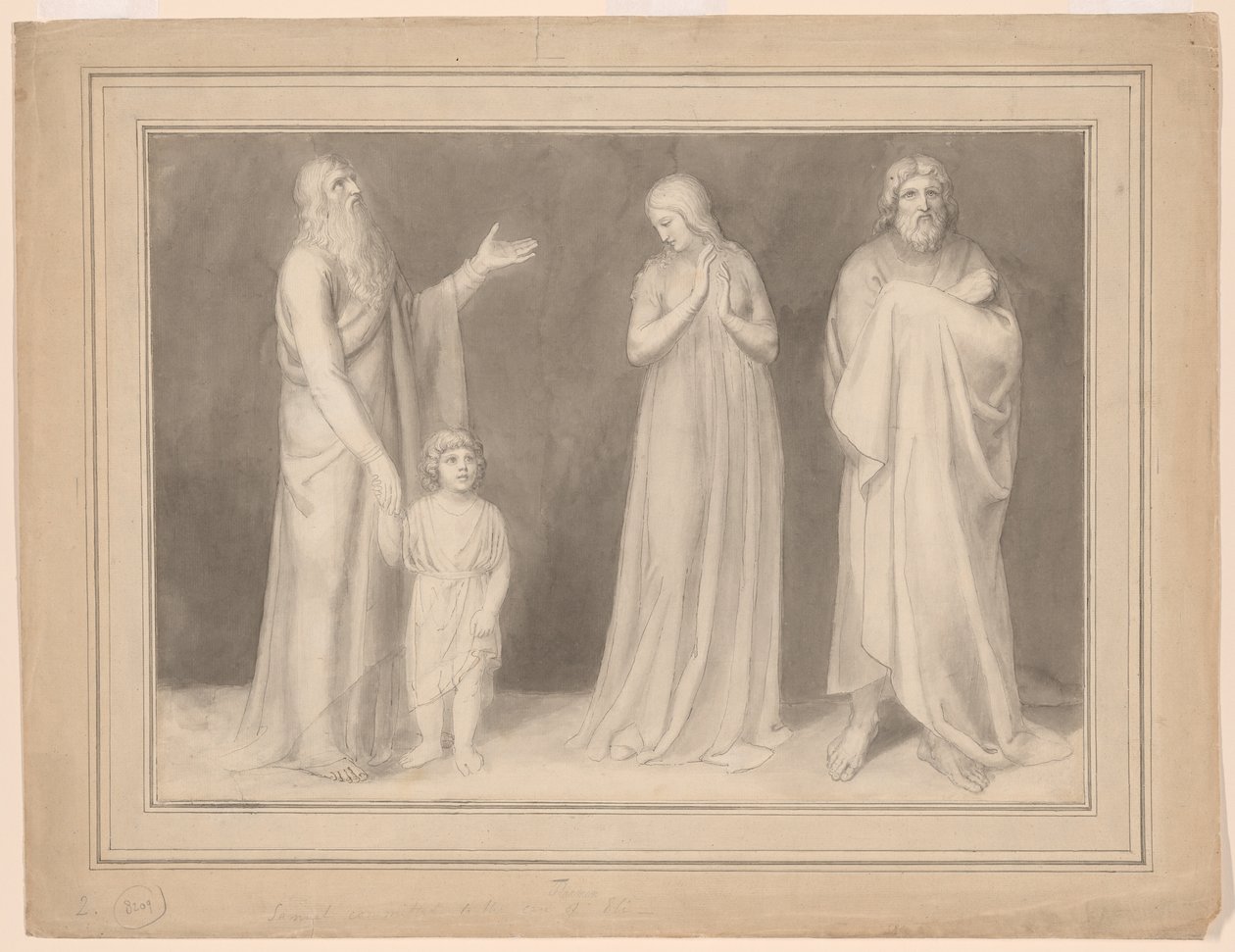 Ana presenta a Samuel a Elí de John Flaxman