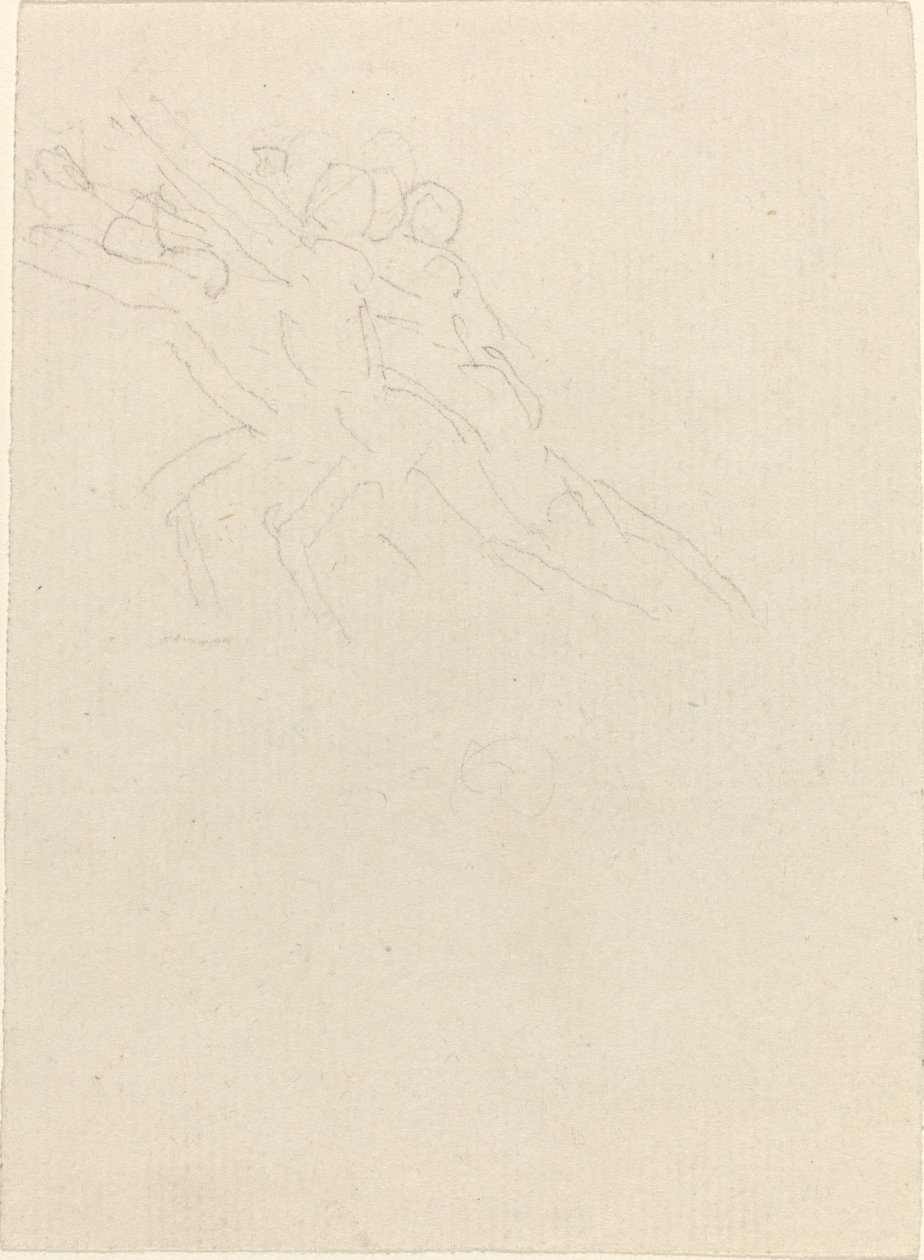 Figuras corriendo con los brazos levantados de John Flaxman