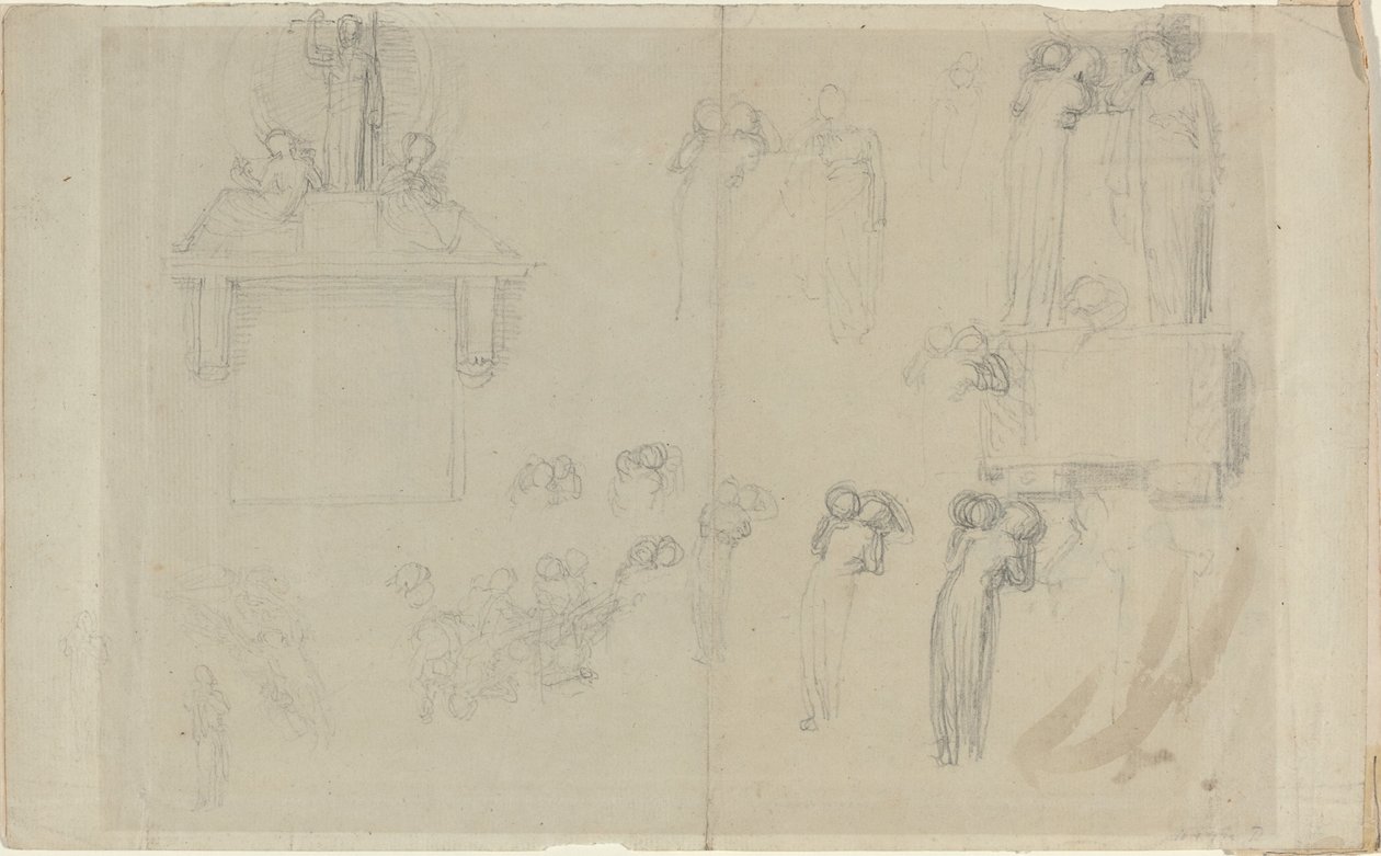 Hoja de estudios [recto y verso] de John Flaxman