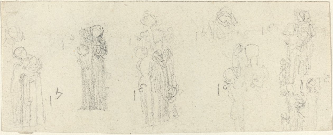 Hoja de estudios (recto y verso) de John Flaxman