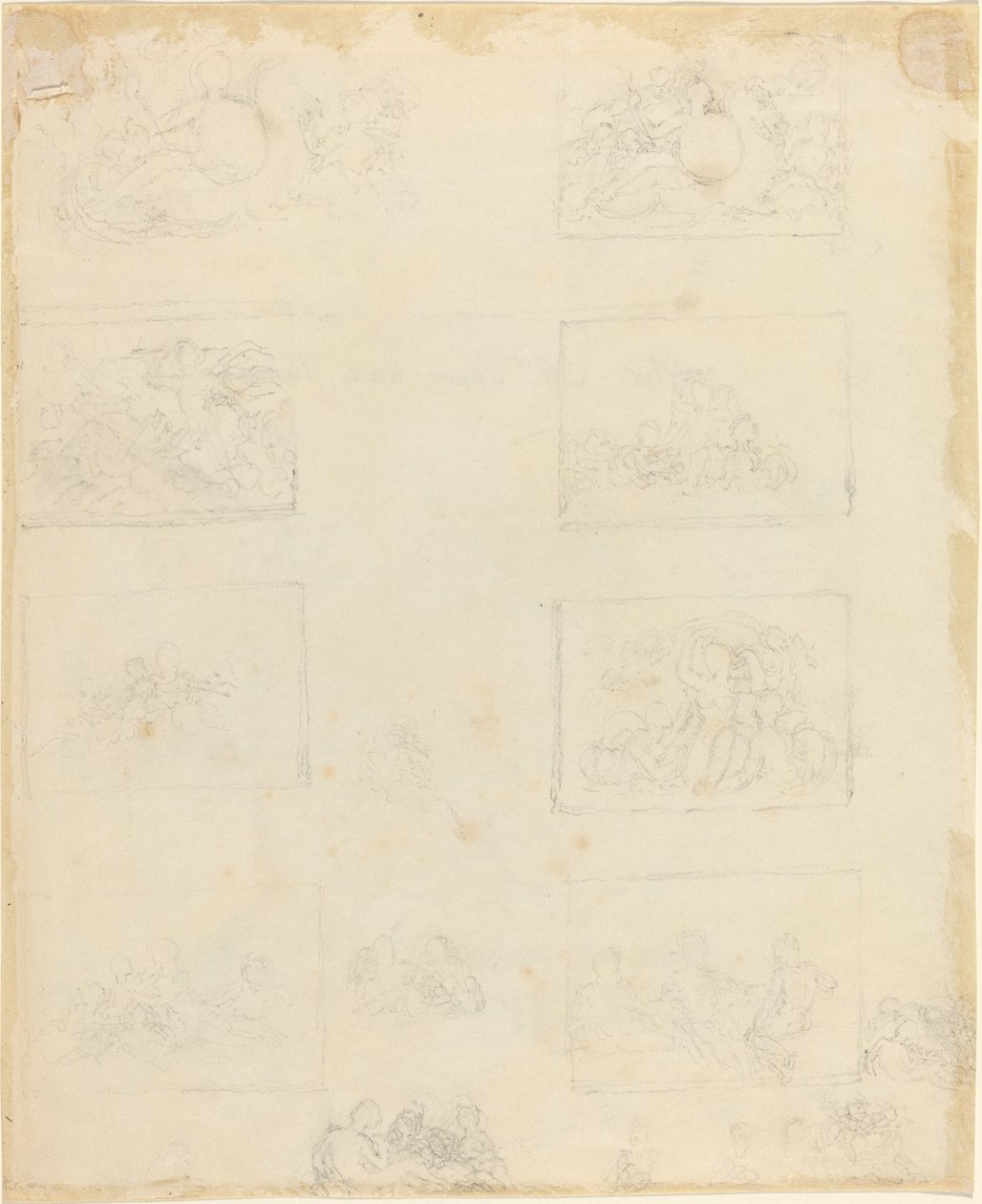 Hoja de estudios [recto y verso] de John Flaxman