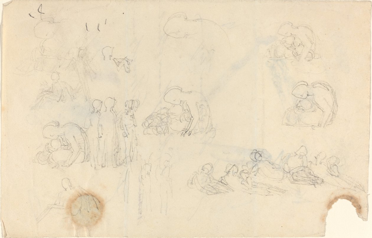 Hoja de estudios [recto y verso] de John Flaxman