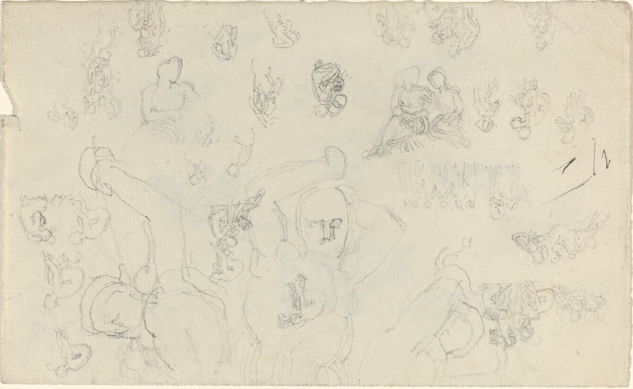 Hoja de estudios [recto y verso] de John Flaxman