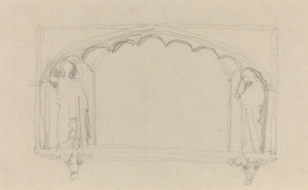 Boceto para un Monumento Gótico (¿el Monumento Simcoe?) de John Flaxman