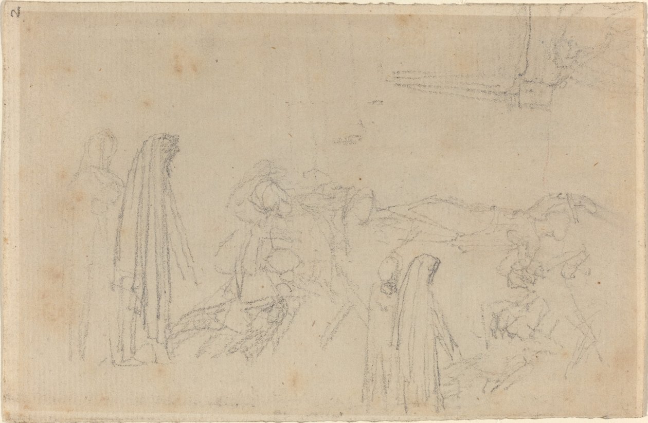 Bocetos con una Figura Encubierta (¿Virgilio y Beatriz?) de John Flaxman