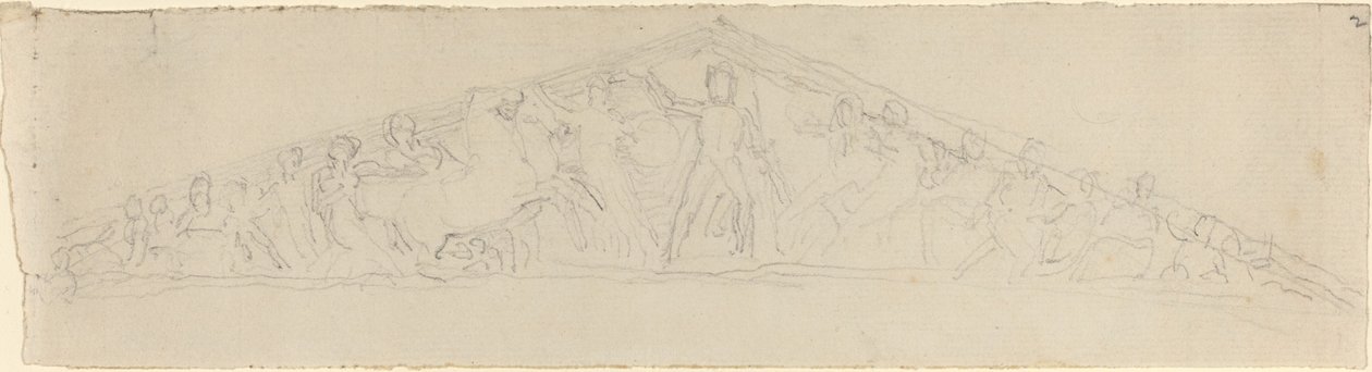 Estudio para la reconstrucción del frontón oeste del Partenón de John Flaxman