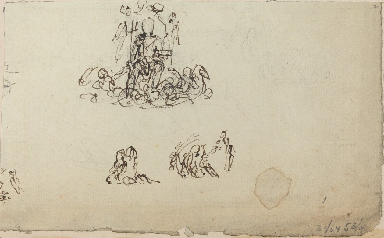 Estudio de Neptuno y criaturas marinas (?) de John Flaxman