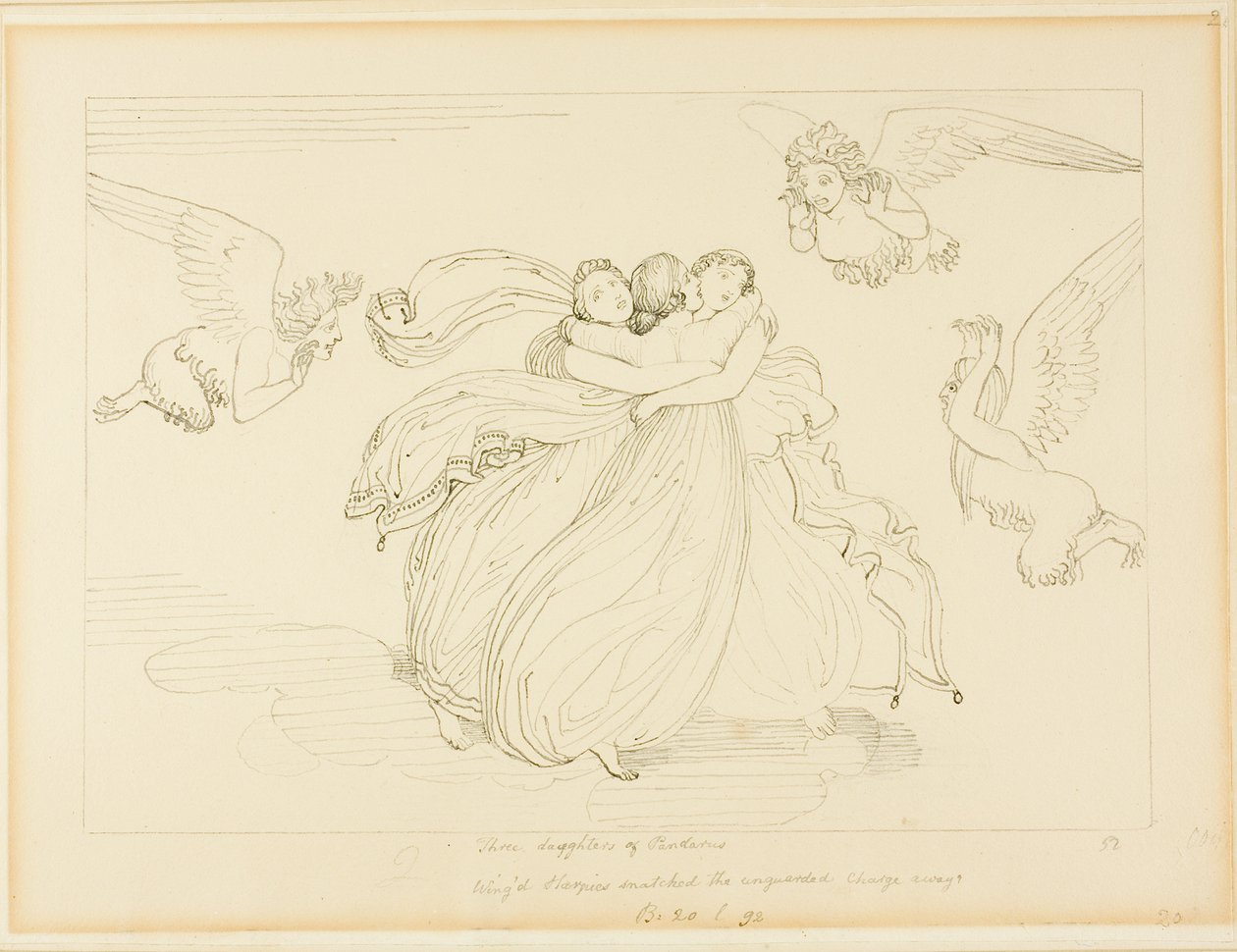 Las arpías y las hijas de Pandarus de John Flaxman