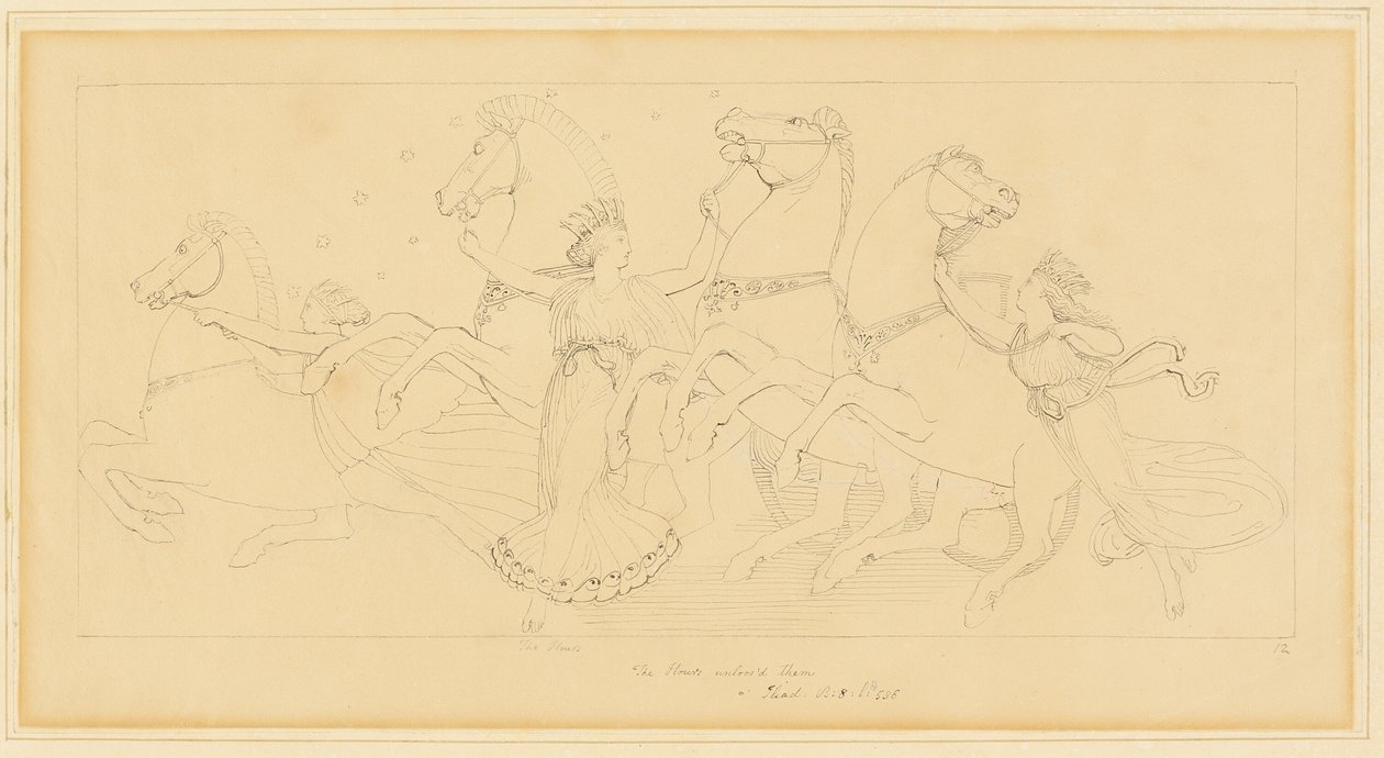Las horas que se llevan los caballos del coche de Juno de John Flaxman