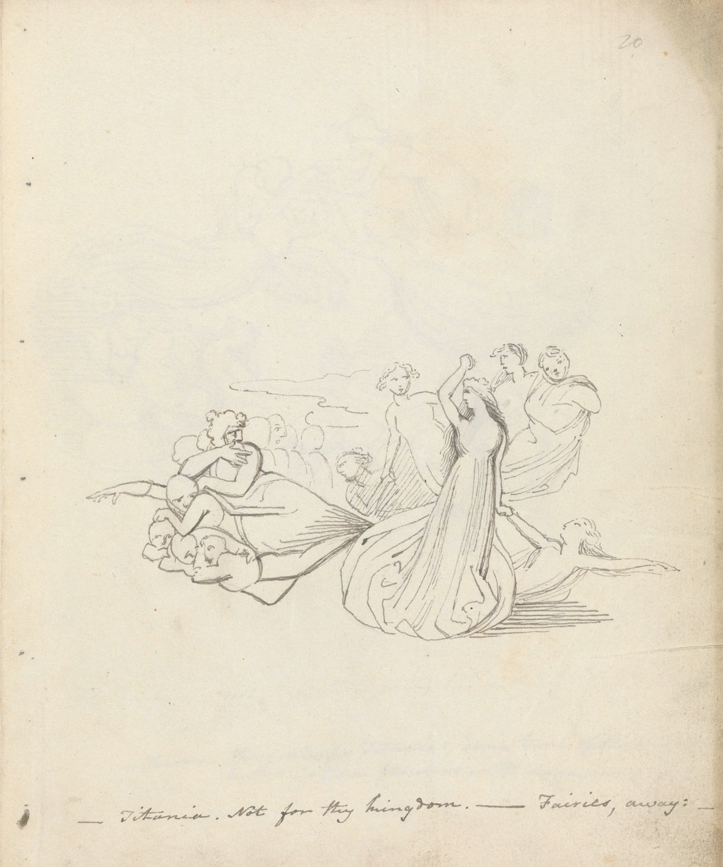 Titania. No por tu reino. - Hadas fuera, 1783 de John Flaxman