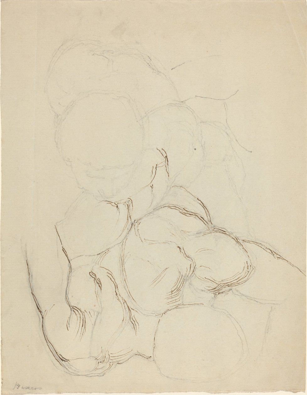 Dos desnudos masculinos vistos desde arriba de John Flaxman