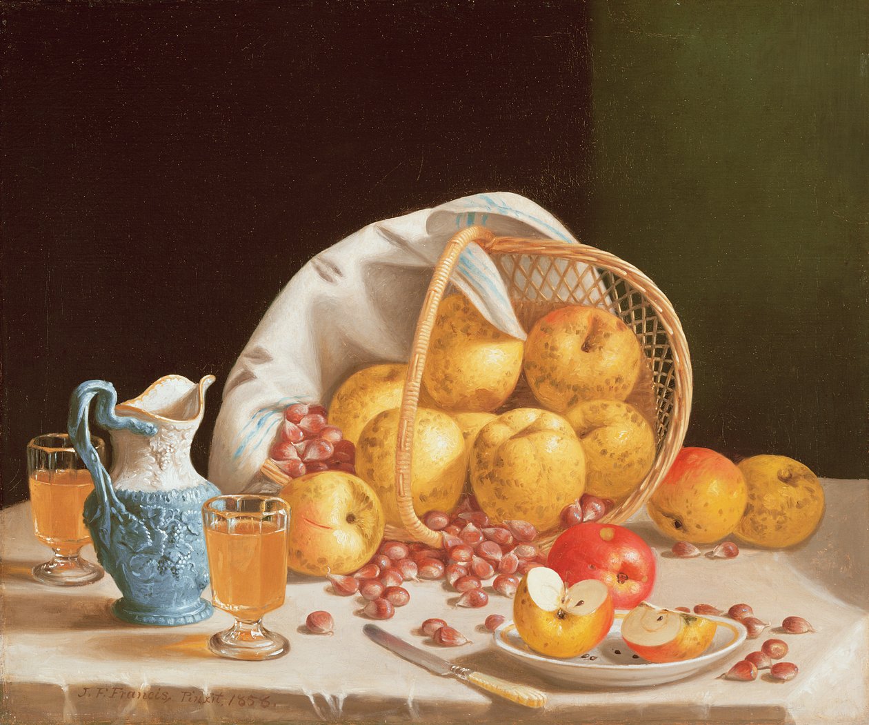 Naturaleza Muerta con Manzanas Amarillas, 1858 de John Francis
