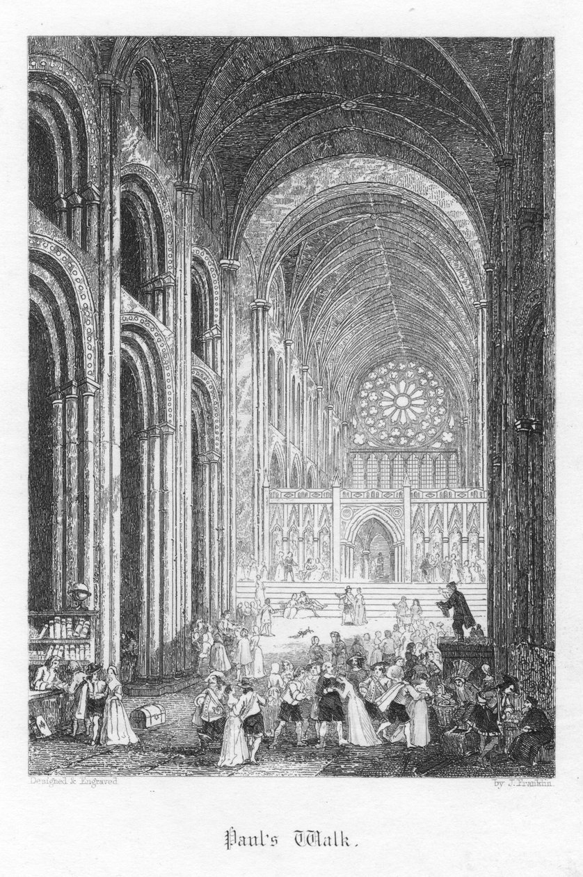 Escena de Old St Pauls de William Harrison Ainsworth de John Franklin