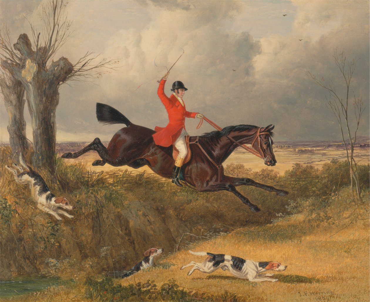 Caza del zorro: Despejar una zanja de John Frederick Herring