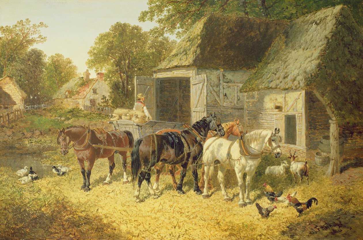 Caballos en arnés de John Frederick Herring Junior