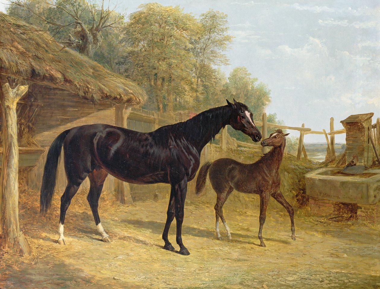 Ligereza, propiedad de J.C.Cockerill Esq., con su potro Reina Isabel, propiedad de Lord Dorchester, 1843 de John Frederick Herring Senior