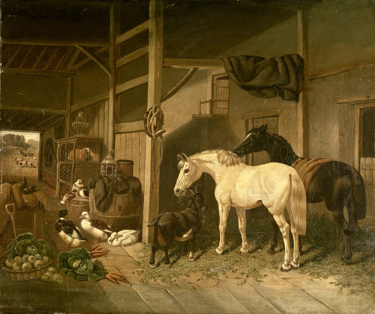 Interior de establo de John Frederick Herring Senior