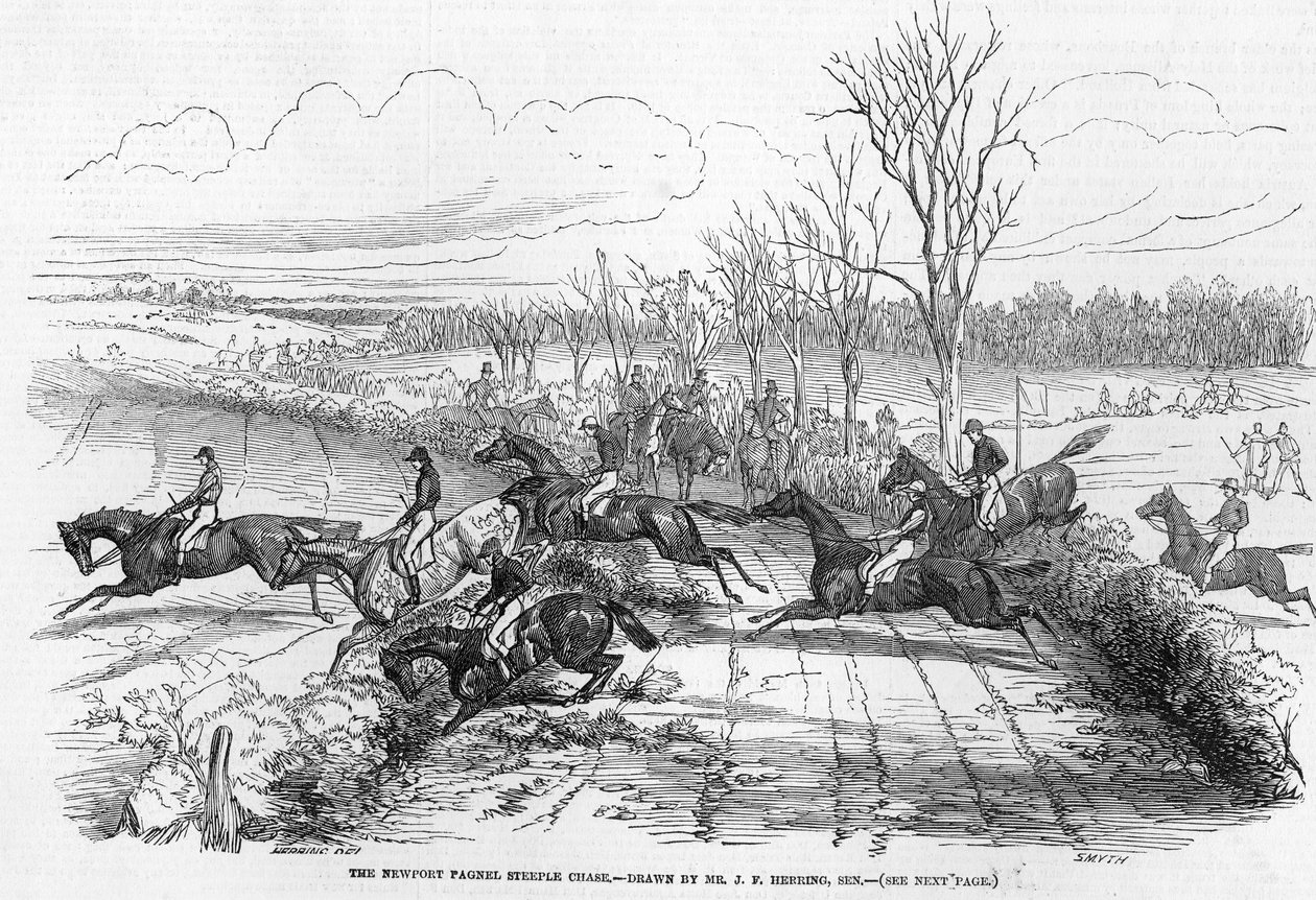 La carrera de obstáculos de Newport Pagnel, grabado por Smyth, de 