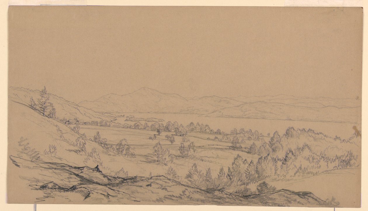 Dibujo, Lago George, Nueva York, mirando al noreste, 1850-65 de John Frederick Kensett