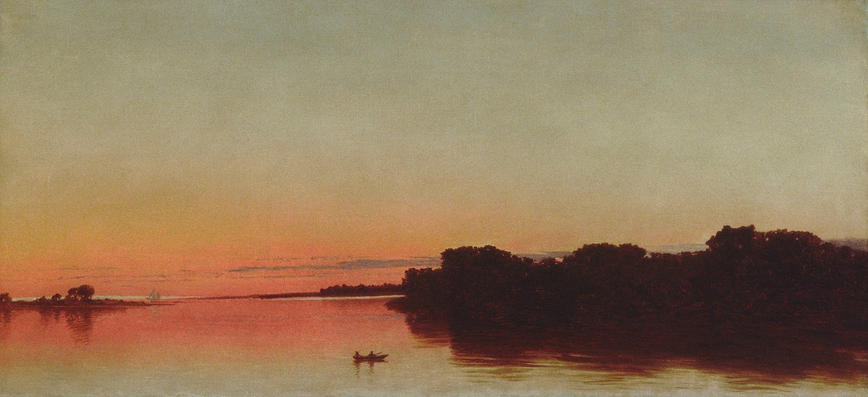 Crepúsculo en el estrecho, Darien, Connecticut de John Frederick Kensett