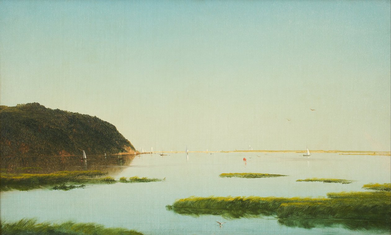Vista del río Shrewsbury, Nueva Jersey de John Frederick Kensett