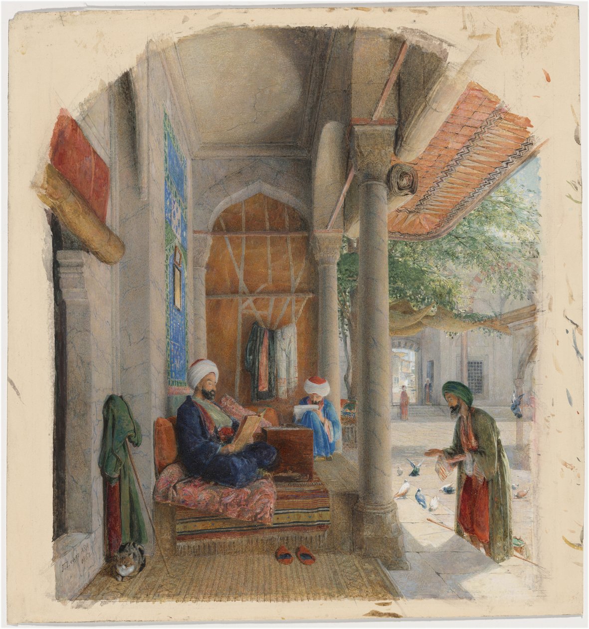 Un faquir a la puerta de una mezquita, Constantinopla de John Frederick Lewis