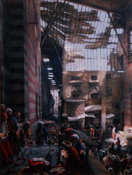 Vista de la calle y la mezquita de Ghooreyah, El Cairo de John Frederick Lewis