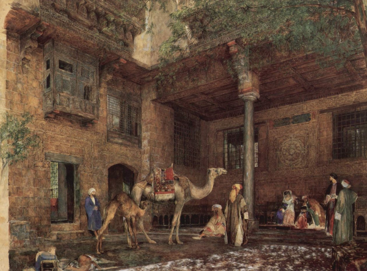 Patio de la Casa del Pintor, El Cairo de John Frederick Lewis