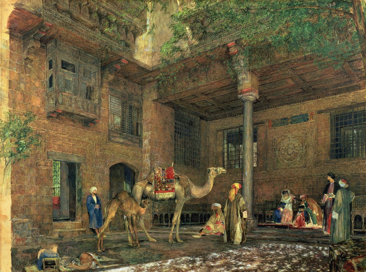 Patio de la Casa del Pintor, El Cairo, c.1851 de John Frederick Lewis