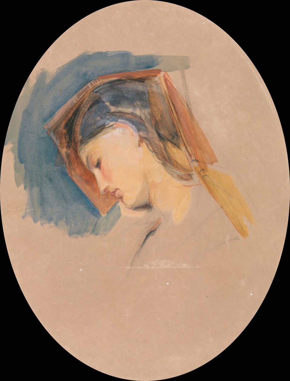Cabeza de mujer joven de John Frederick Lewis