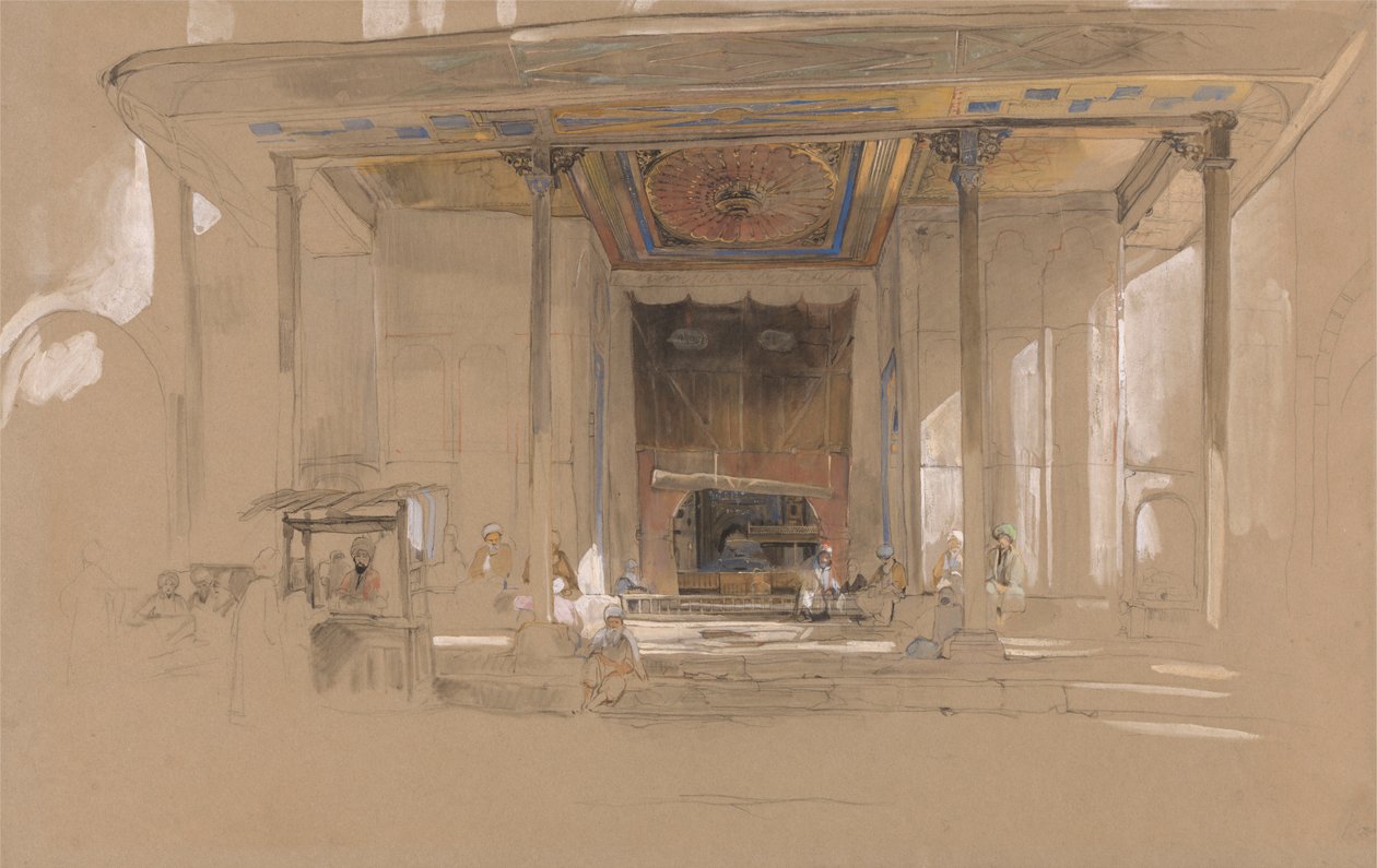 Entrada principal de la Gran Mezquita, (Ulu cami) Bursa, Turquía, de John Frederick Lewis