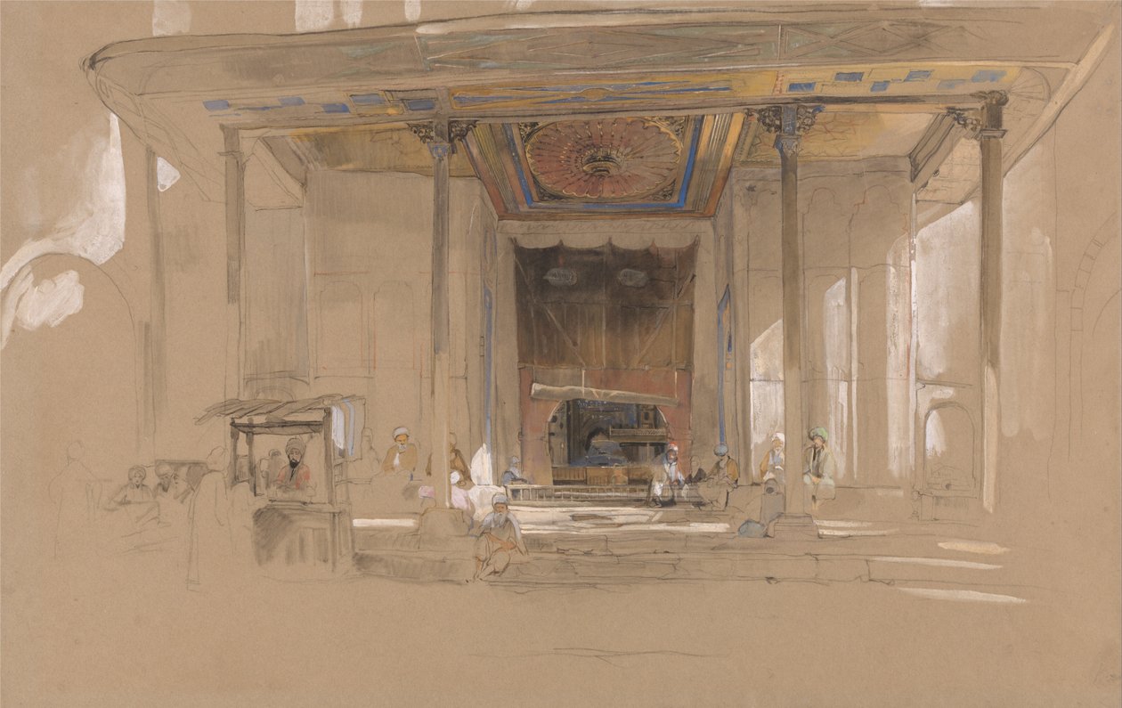 Entrada principal de la Gran Mezquita, (Ulu cami) Bursa, Turquía, de John Frederick Lewis