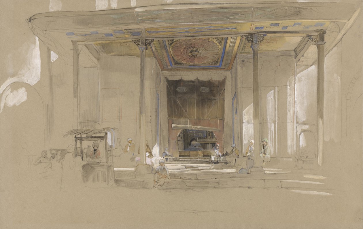 Entrada principal de la Gran Mezquita (Ulucami) Bursa, Turquía, c.1840 de John Frederick Lewis
