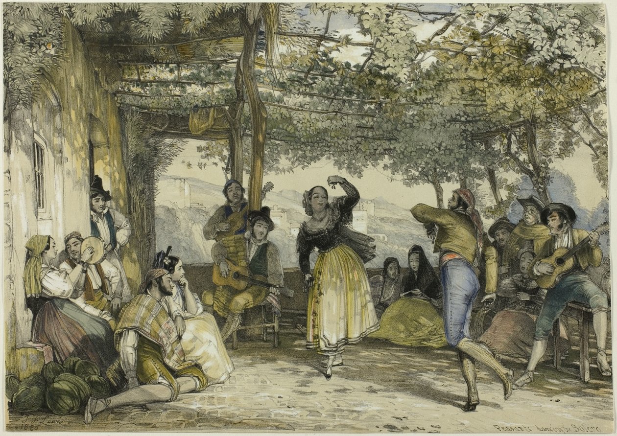 Campesinos españoles bailando el bolero de John Frederick Lewis