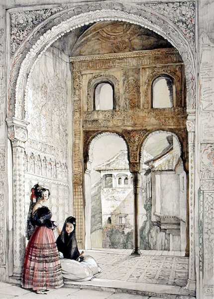 Ventana en el Salón de los Embajadores, de Bocetos y Dibujos de la Alhambra, 1835 de John Frederick Lewis