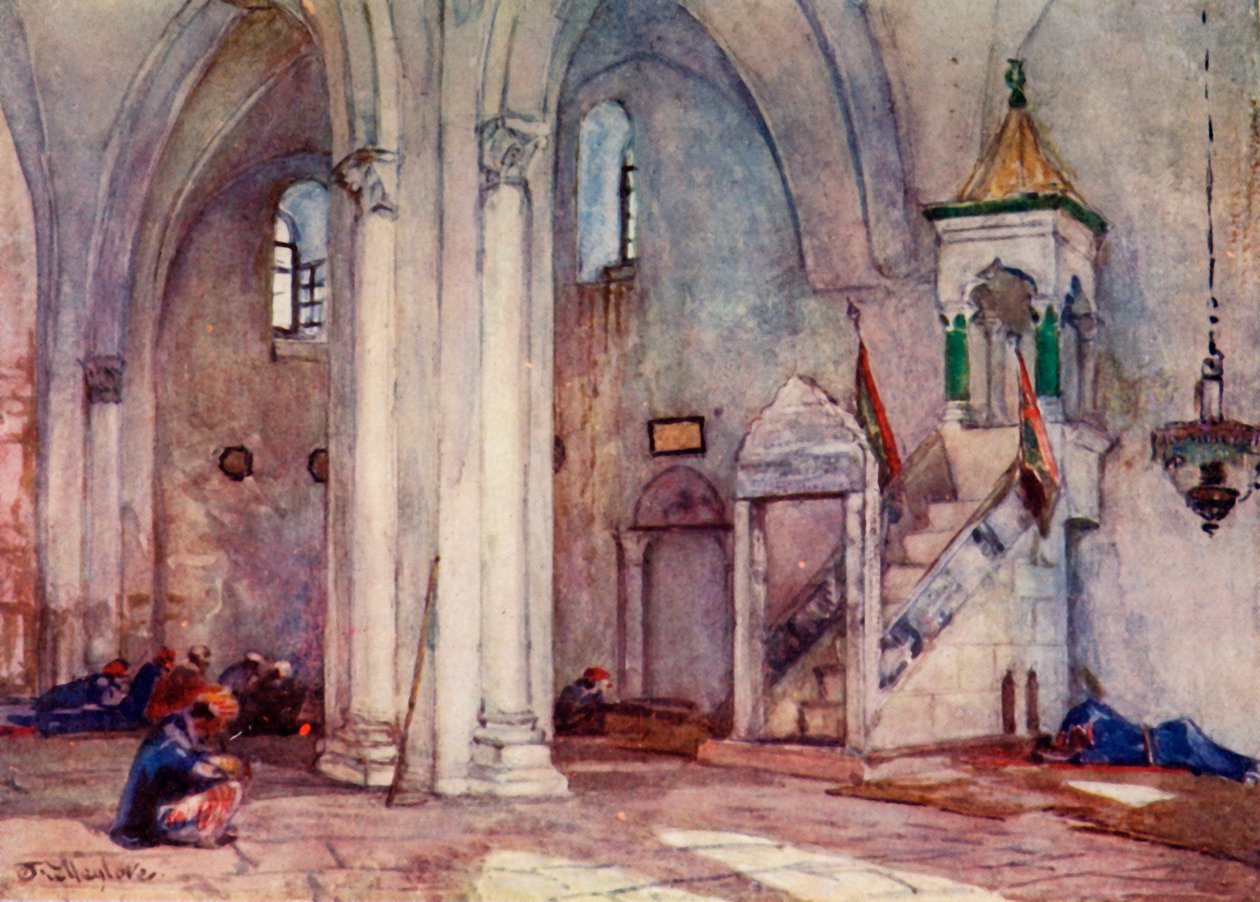 Interior de la mezquita en Samaria, 1902 de John Fulleylove