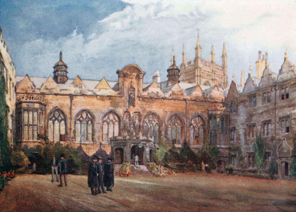 Oriel College (litografía en color) de John Fulleylove