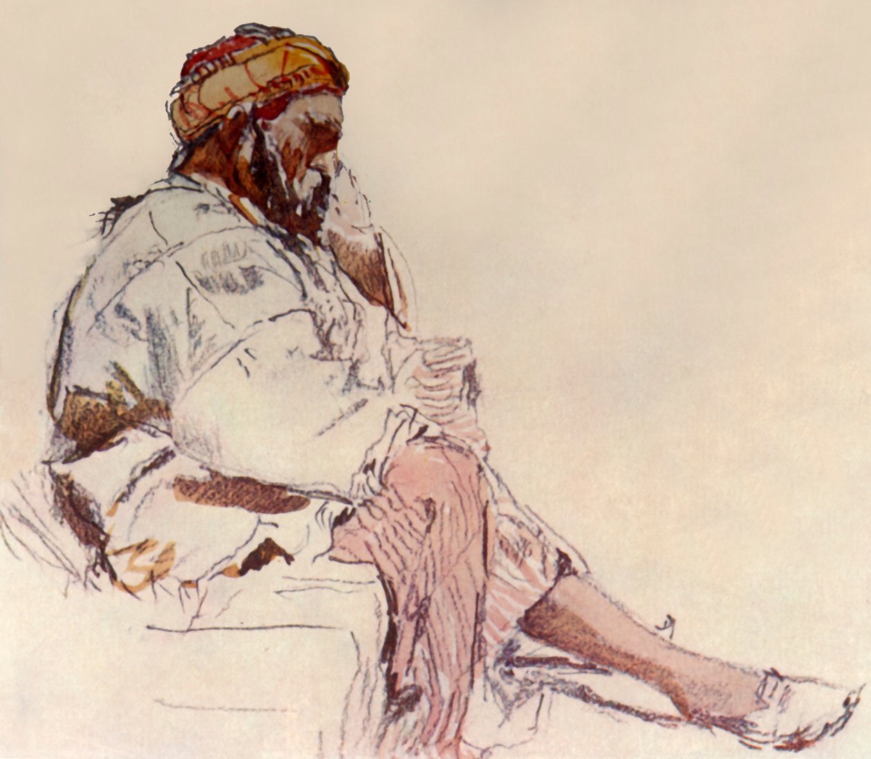 Campesino sirio sentado: de perfil, 1902 de John Fulleylove