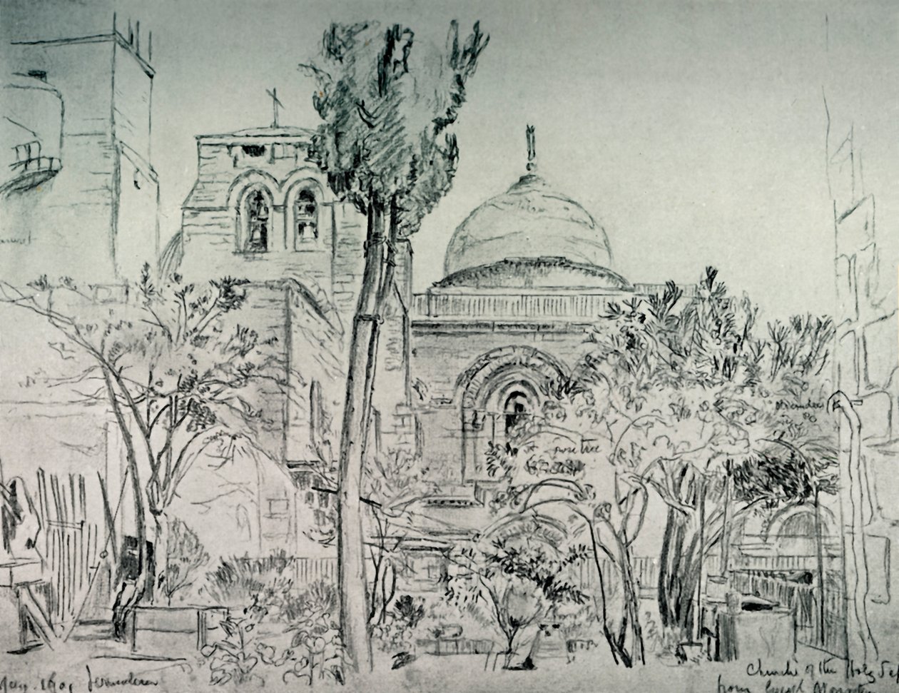 La Iglesia del Santo Sepulcro desde el Jardín del Monasterio Griego, 1902 de John Fulleylove