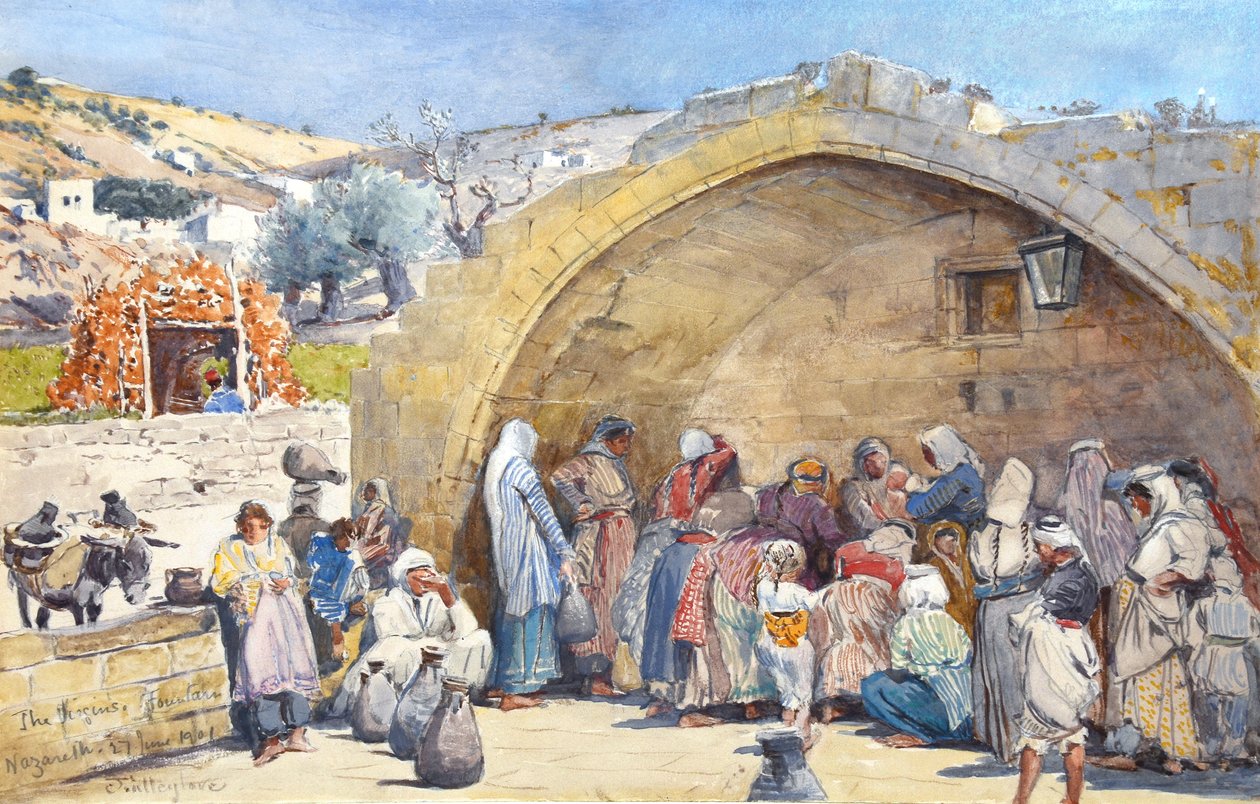 Fuente de la Virgen en Nazaret de John Fulleylove